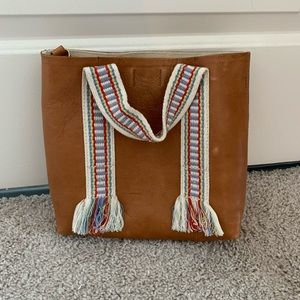 Leather Madewell Purse with Fringe
